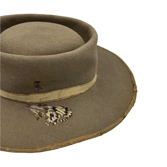 BSVII Julia Stone Wool Fedora Hat Tan OS - Picture 12 of 16